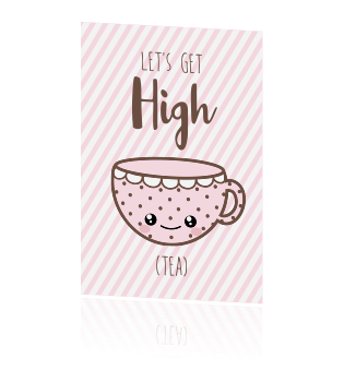 Goede Vrolijke verjaardagsuitnodiging 21 jaar voor high tea met roze strepen BO-01